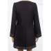 Turkish Coat Black White Collarless A Line Ladies Coat