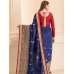 ZACS-29 NAVY BLUE FORMAL SAREE WITH GOLD MOTIFS AND STITCHED BLOUSE