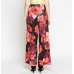 Black Floral Wide Leg Trousers