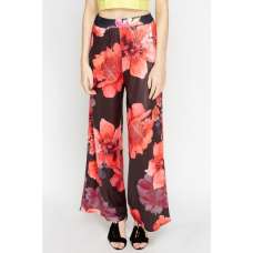 Black Floral Wide Leg Trousers
