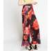 Black Floral Wide Leg Trousers