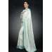 Ivory & Ferozi Embroidered Saree Indian Occasional Sari