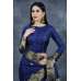 Navy Blue Readymade Saree Brocade Border Ethnic Indian Sari