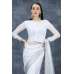 Sophisticated White Sequin Ready Made Saree Stitched Stylish Blouse 