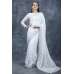 Sophisticated White Sequin Ready Made Saree Stitched Stylish Blouse 