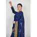 Navy Blue Stitched Wedding Evening Saree