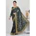 Dark Grey Party Wear Indian Designer Saree