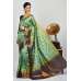 Mint Navy Blue Mix Banarasi Silk Saree