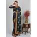 Peacock Blue Designer Embroidered Saree