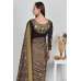 Designer Embroidered Brown Ethnic Saree