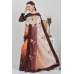 Brown Floral Printed Designer Saree