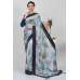 Grey & Navy Blue Digital Printed Saree