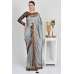 Silver Grey & Navy Blue Designer Saree