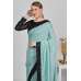 Mint & Black Plain Sophisticated Saree