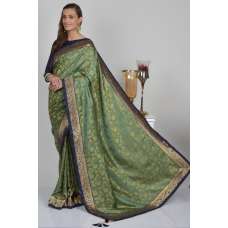 Mint Green Jacquard Ethnic Indian Sari
