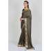 Dark Grey Hot Printed Evening Wear Saree