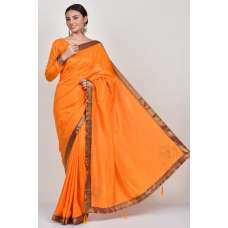 Orange Silk Indian Party Saree