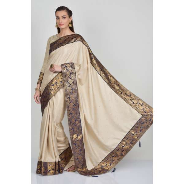 Blue Beige Party Wear Saree
