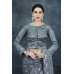 Dark Grey Heavy Embroidered Bridal Saree