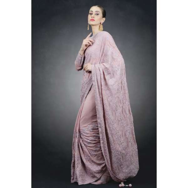 Rose Pink Heavy Designer Saree