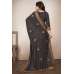 Dark Grey Indian Evening Party Saree