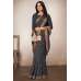 Grey Indian Designer Formal Saree
