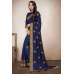 Navy Blue Pakistani Designer Evening Saree