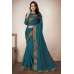 Peacock Blue Indian Women's Casual Saree