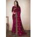 Plum Embroidered Indian Party Saree