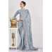 Bluish Grey Embroidered Indian Saree