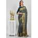 Dark Grey Brocade Georgette Casual Saree