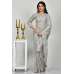 Light Grey Evening Wear Organza Saree