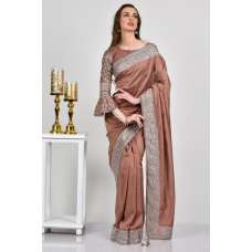 Rose Pink Fancy Formal Party Wear Saree