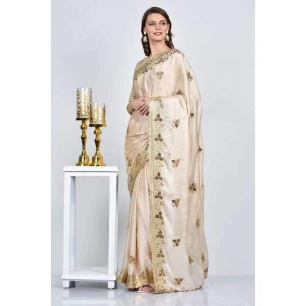 Tussar Satin Chiffon Party Wear Saree