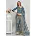 Bluish Grey South Indian Style Saree