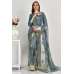 Bluish Grey South Indian Style Saree