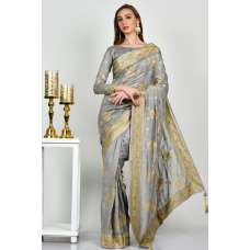 Light Grey Indian Designer Fancy Saree