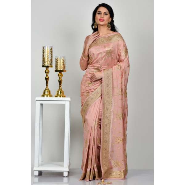 Peach Indian Designer Party Saree