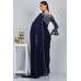 Navy Blue Embroidered Pakistani Designer Saree
