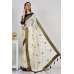Cream Navy Printed Indian Ethnic Saree