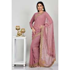 Rose Pink South Indian Style Saree