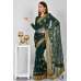 Teal Green Indian Pakistani Walima Styls Saree