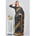 Dark Grey Luxury Embroidered Fancy Saree