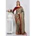 Grey Maroon Jacquard Banarasi Saree