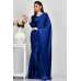 Navy Blue Plain Satin Evening Saree