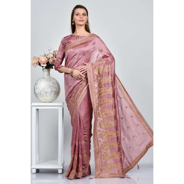 Pink Indian Wedding Reception Saree