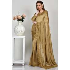 Beige Indian Women Party Wear Saree