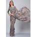 Grey Printed Casual Pakistani Saree