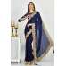 Navy Blue Embroidered Evening Saree