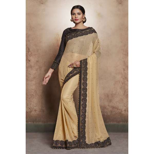 ZACS-604 STUNNING GOLD SHIMMER ASIAN WEDDING WEAR READY MADE SAREE